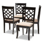 Mael Modern and Contemporary Sand Fabric Upholstered Espresso Brown Finished Wood Dining Chair (Set of 4) FredCo