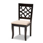 Mael Modern and Contemporary Sand Fabric Upholstered Espresso Brown Finished Wood Dining Chair (Set of 4) FredCo