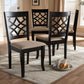 Mael Modern and Contemporary Sand Fabric Upholstered Espresso Brown Finished Wood Dining Chair (Set of 4) FredCo