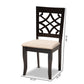 Mael Modern and Contemporary Sand Fabric Upholstered Espresso Brown Finished Wood Dining Chair (Set of 4) FredCo