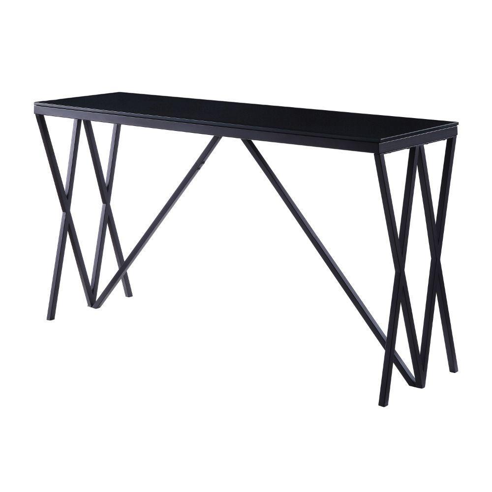 Magenta Sofa Table Black & Glass FredCo