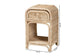 Magni Modern Bohemian Natural Brown Rattan 1-Drawer Nightstand FredCo