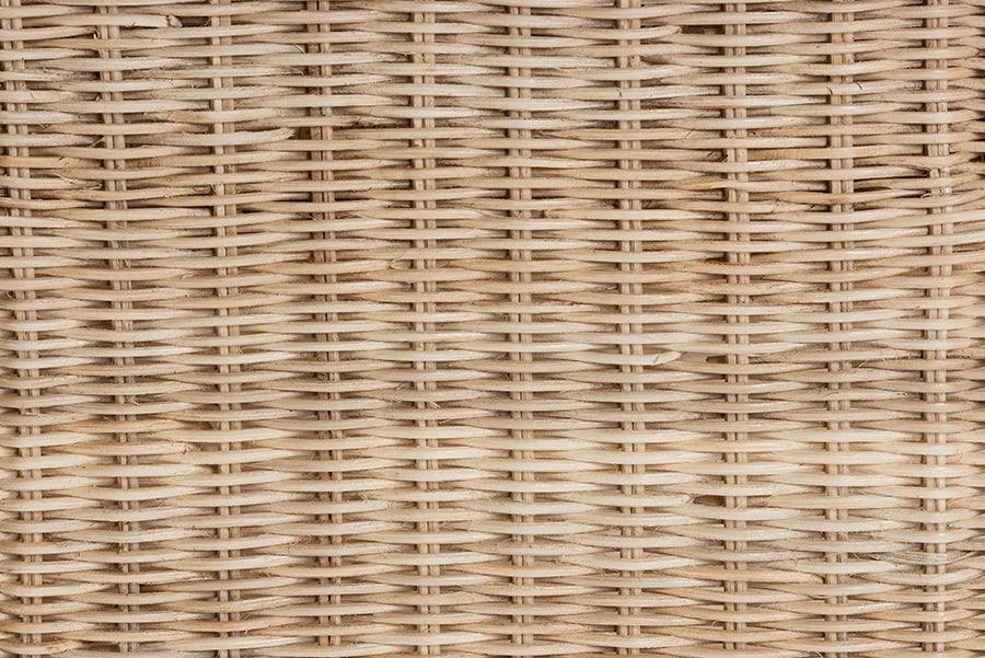 Magni Modern Bohemian Natural Brown Rattan 1-Drawer Nightstand FredCo