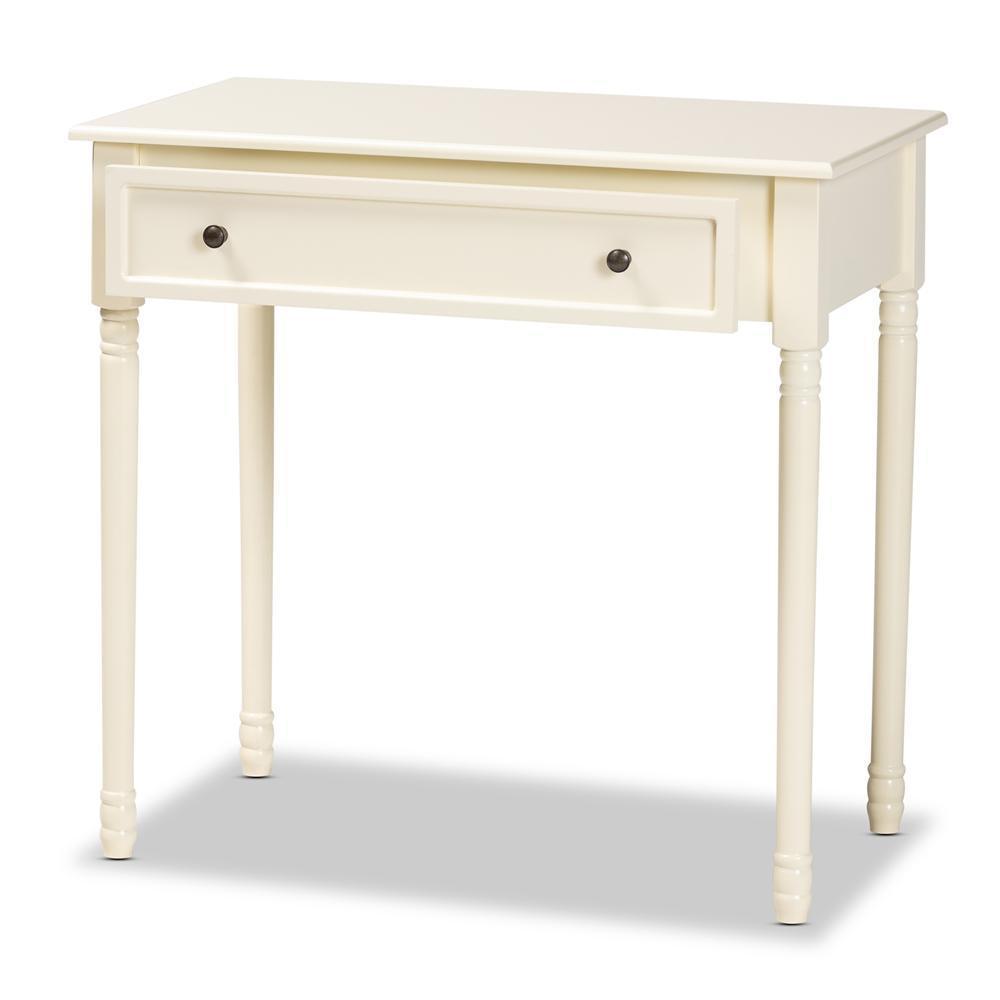 Mahler Classic and Traditional White Finished Wood 1-Drawer Console Table FredCo