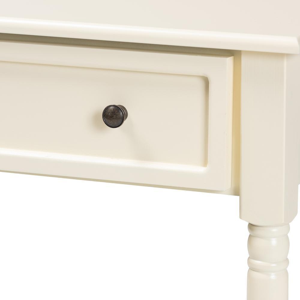 Mahler Classic and Traditional White Finished Wood 1-Drawer Console Table FredCo