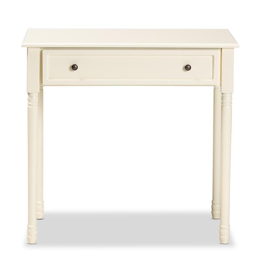 Mahler Classic and Traditional White Finished Wood 1-Drawer Console Table FredCo