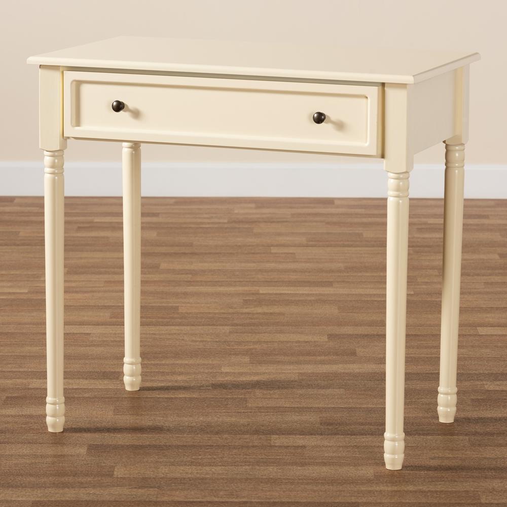 Mahler Classic and Traditional White Finished Wood 1-Drawer Console Table FredCo