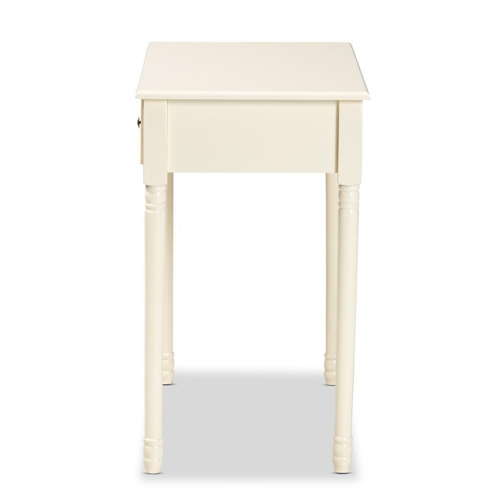 Mahler Classic and Traditional White Finished Wood 1-Drawer Console Table FredCo