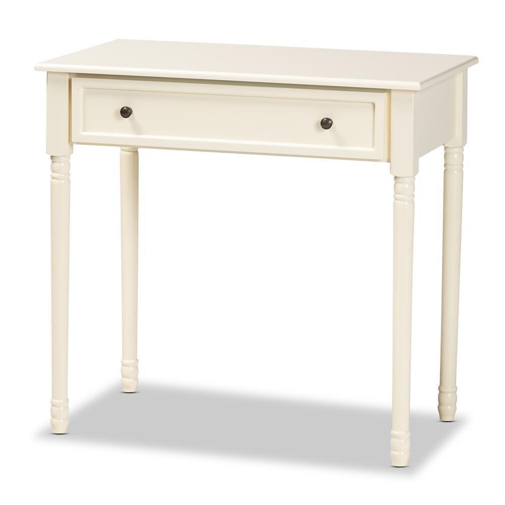 Mahler Classic and Traditional White Finished Wood 1-Drawer Console Table FredCo