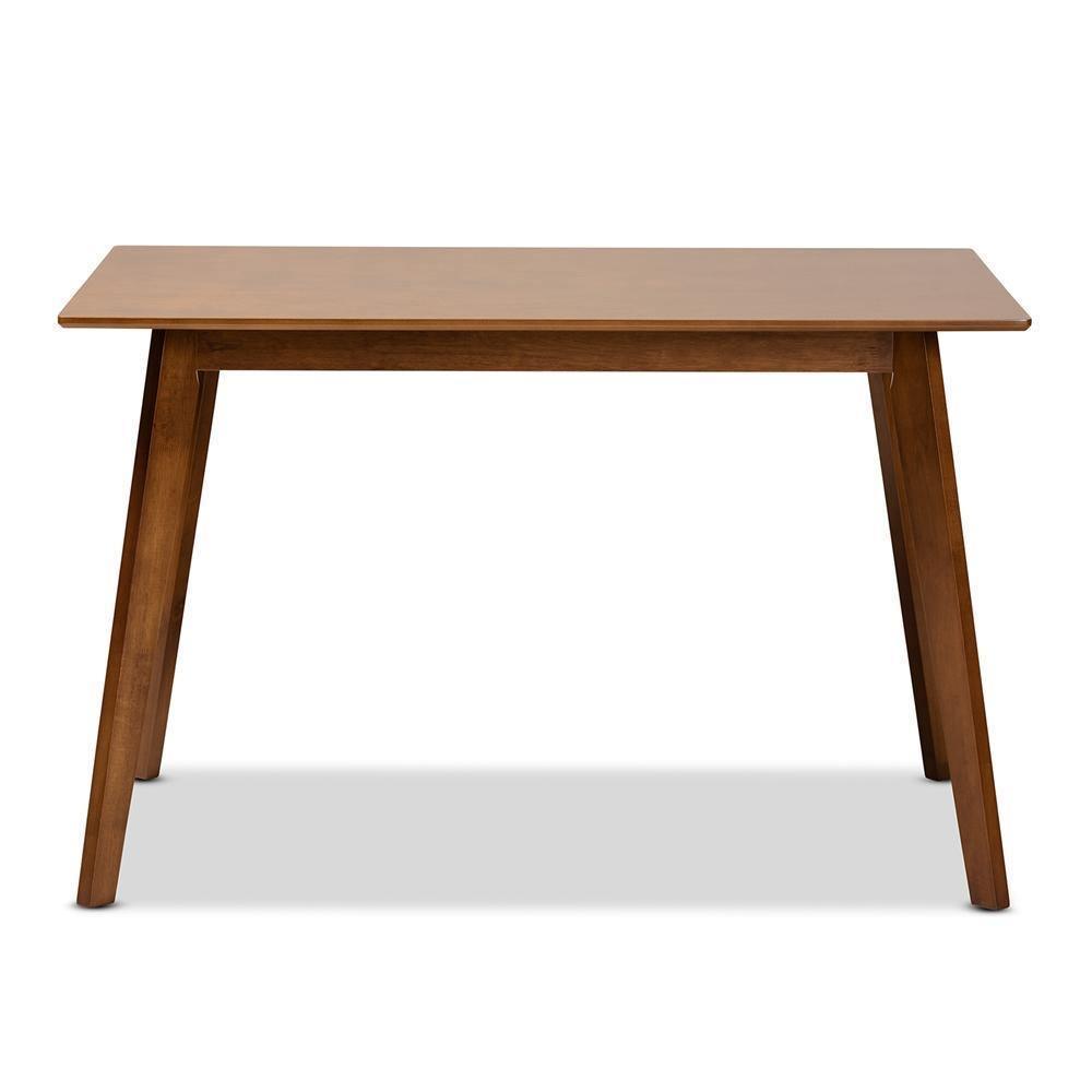 Maila Mid-Century Modern Transitional Walnut Brown Finished Wood Dining Table FredCo