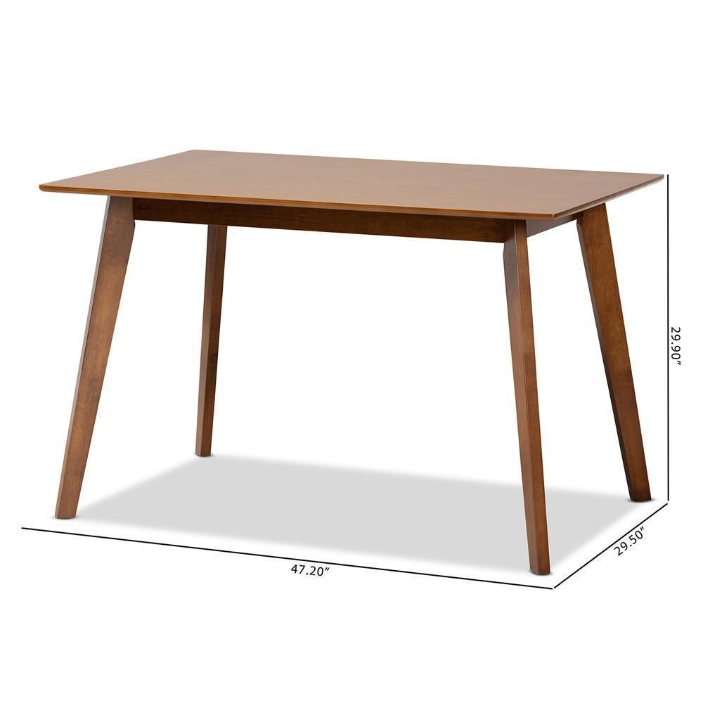 Maila Mid-Century Modern Transitional Walnut Brown Finished Wood Dining Table FredCo