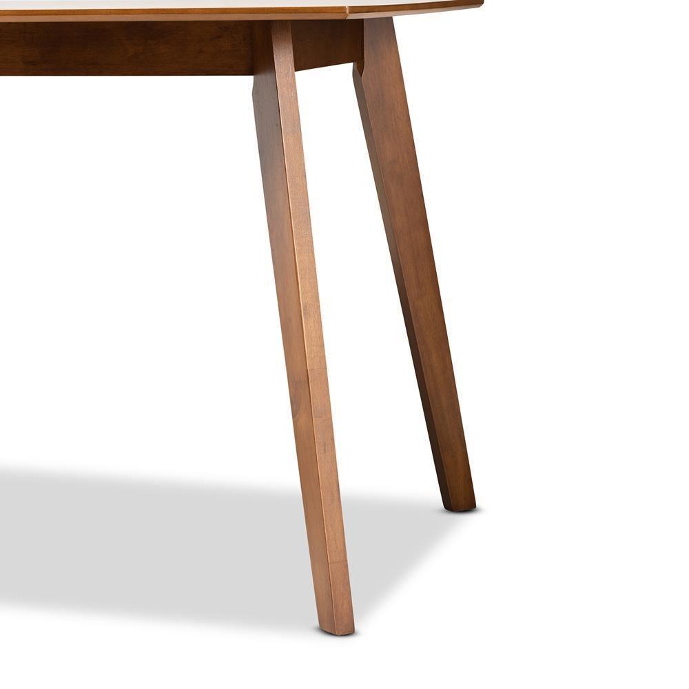 Maila Mid-Century Modern Transitional Walnut Brown Finished Wood Dining Table FredCo
