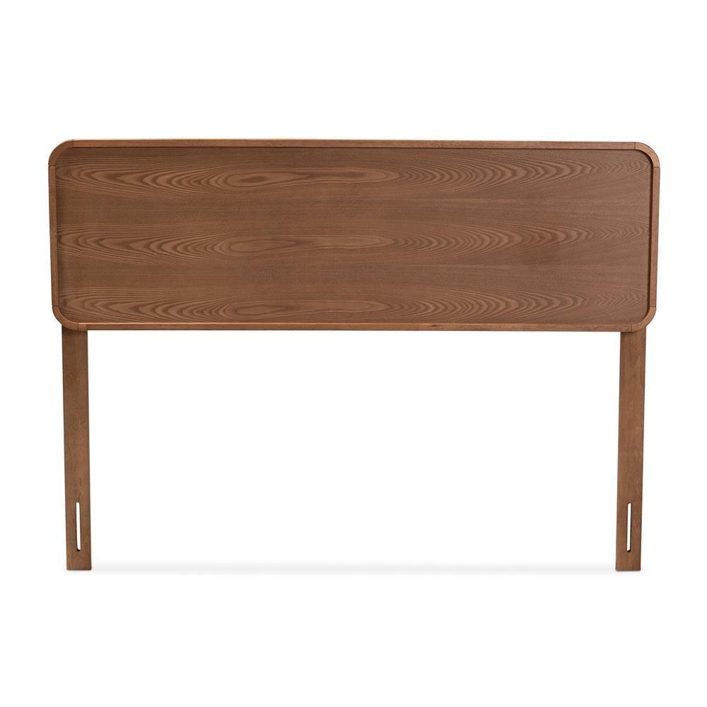 Mailene Mid-Century Modern Walnut Brown Finished Wood King Size Headboard FredCo