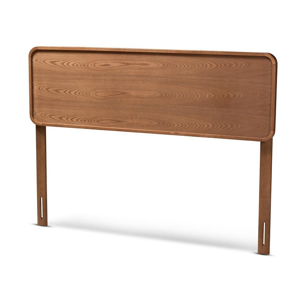 Mailene Mid-Century Modern Walnut Brown Finished Wood King Size Headboard FredCo