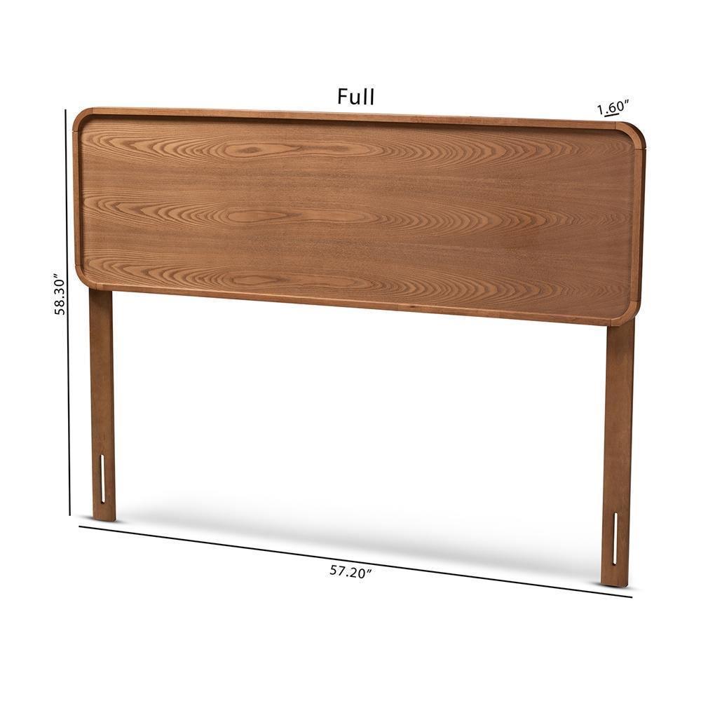 Mailene Mid-Century Modern Walnut Brown Finished Wood King Size Headboard FredCo