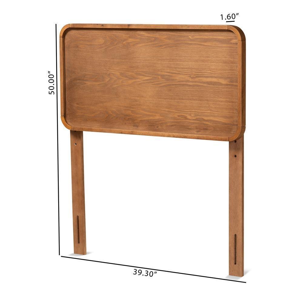 Mailene Mid-Century Modern Walnut Brown Finished Wood Twin Size Headboard FredCo