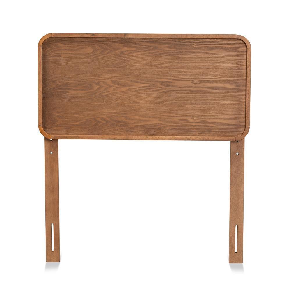 Mailene Mid-Century Modern Walnut Brown Finished Wood Twin Size Headboard FredCo