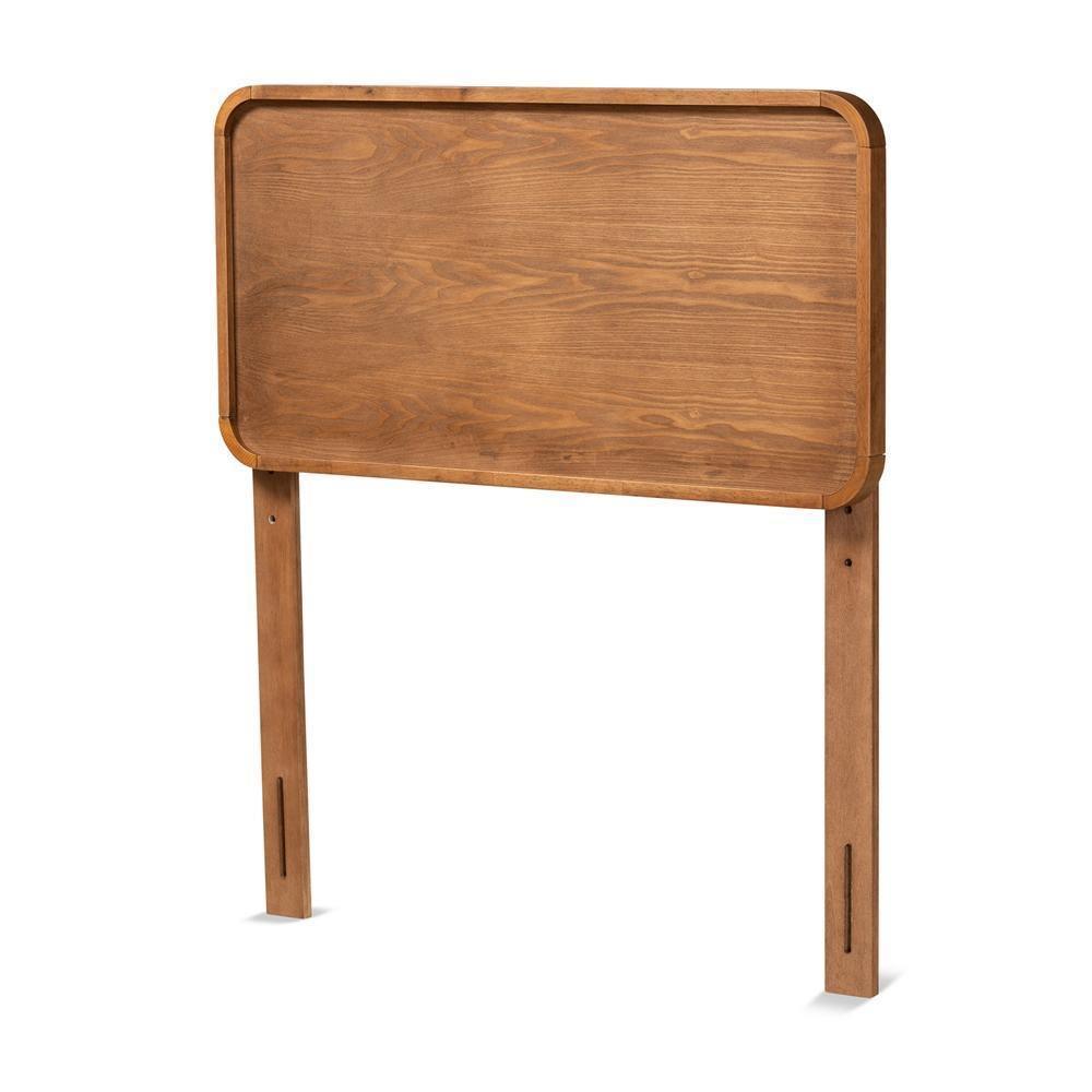 Mailene Mid-Century Modern Walnut Brown Finished Wood Twin Size Headboard FredCo