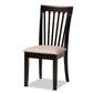 Maisie Modern and Contemporary Sand Fabric Upholstered and Dark Brown Finished Wood 5-Piece Dining Set FredCo