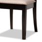 Maisie Modern and Contemporary Sand Fabric Upholstered and Dark Brown Finished Wood 5-Piece Dining Set FredCo