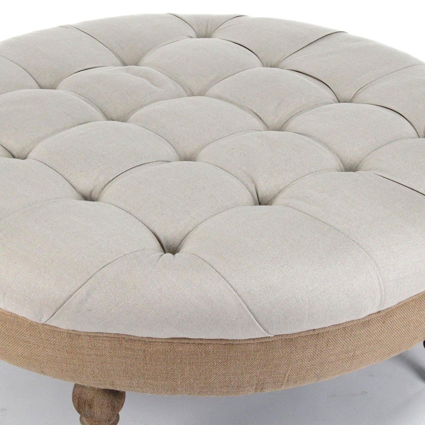Maison Tufted Round Ottoman CF056-2 E272 A003 Jute FredCo