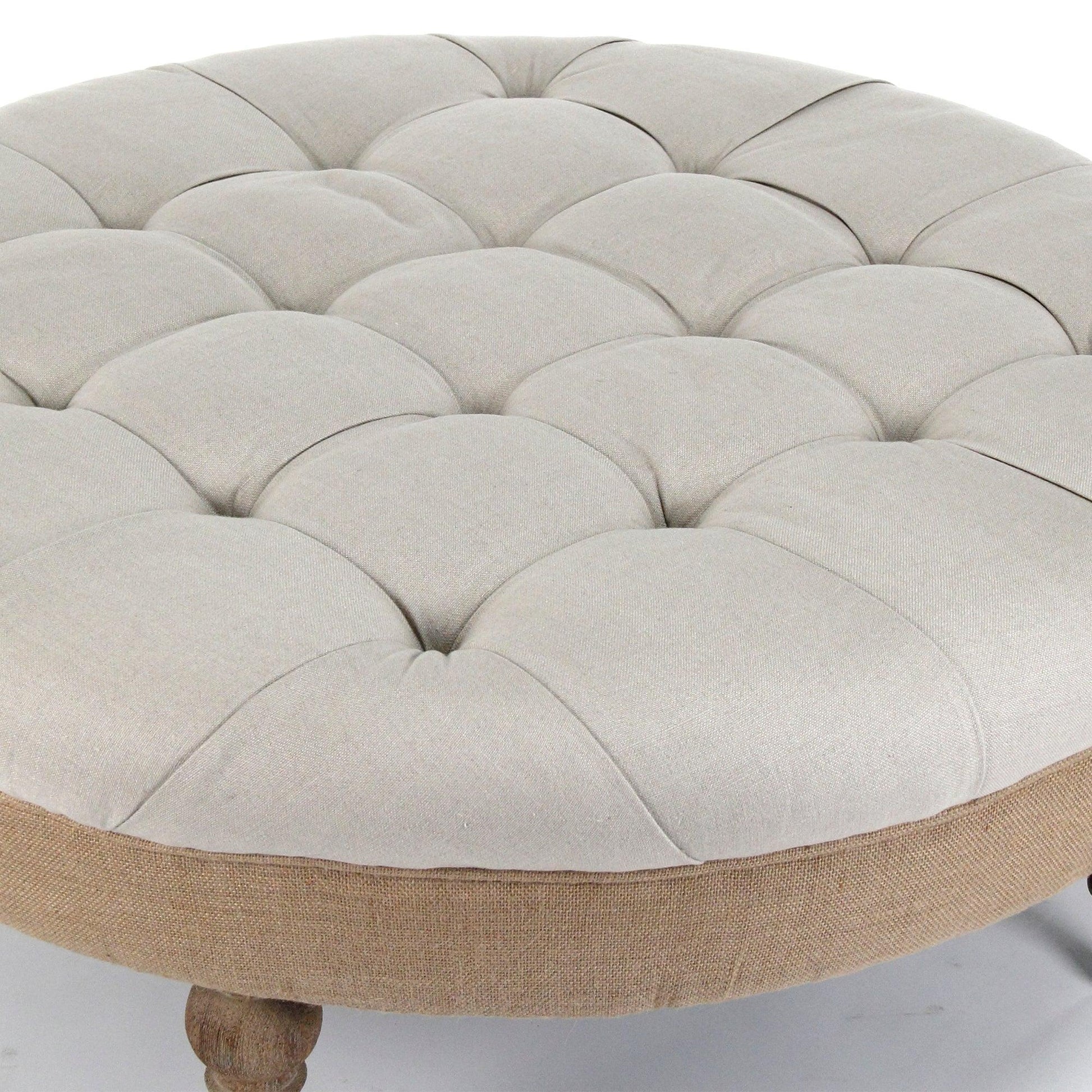 Maison Tufted Round Ottoman CF056-2 E272 A003 Jute FredCo