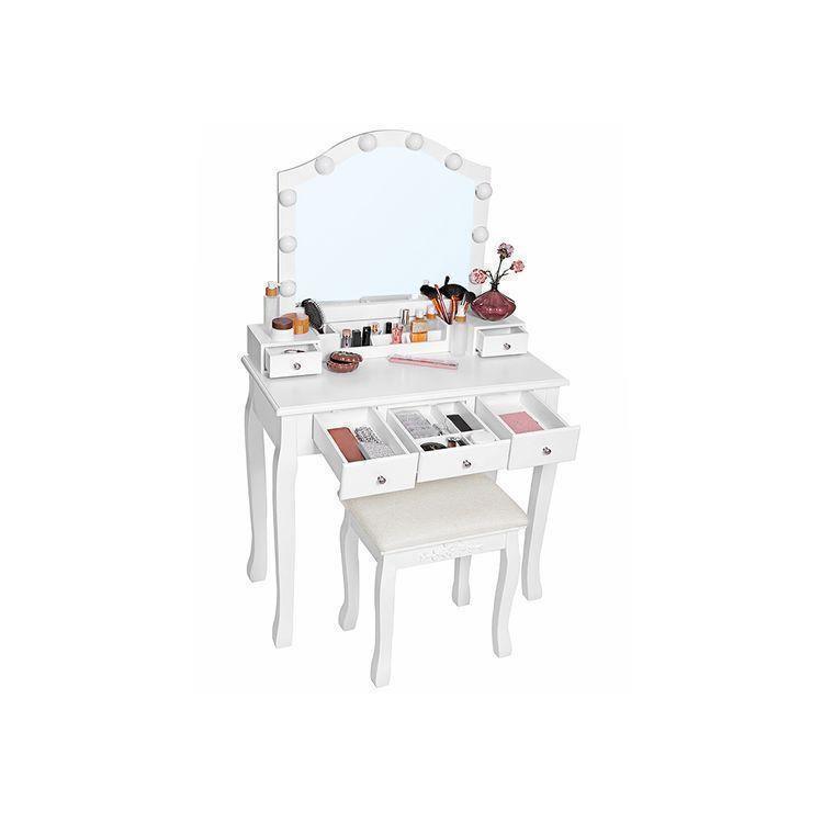 Makeup Vanity Set White with lights FredCo