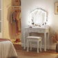 Makeup Vanity Set White with lights FredCo