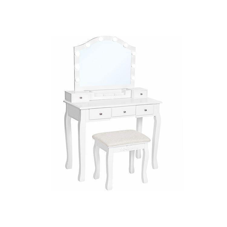 Makeup Vanity Set White with lights FredCo