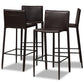 Malcom Modern and Contemporary Brown Faux Leather Upholstered 4-Piece Bar Stool FredCo