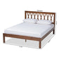 Malene Mid-Century Modern Walnut Finished Wood Queen Size Platform Bed FredCo