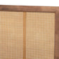 Malia Modern and Contemporary Walnut Brown Finished Wood and Synthetic Rattan King Size Canopy Bed FredCo
