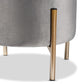 Malina Contemporary Glam and Luxe Grey Velvet Fabric Upholstered and Gold Finished Metal Storage Ottoman FredCo