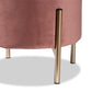 Malina Contemporary Glam and Luxe Pink Velvet Fabric Upholstered and Gold Finished Metal Storage Ottoman FredCo