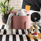 Malina Contemporary Glam and Luxe Pink Velvet Fabric Upholstered and Gold Finished Metal Storage Ottoman FredCo