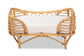 Malino Modern Bohemian Natural Brown Rattan Pet Bed with Cushion FredCo