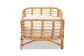 Malino Modern Bohemian Natural Brown Rattan Pet Bed with Cushion FredCo