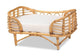 Malino Modern Bohemian Natural Brown Rattan Pet Bed with Cushion FredCo