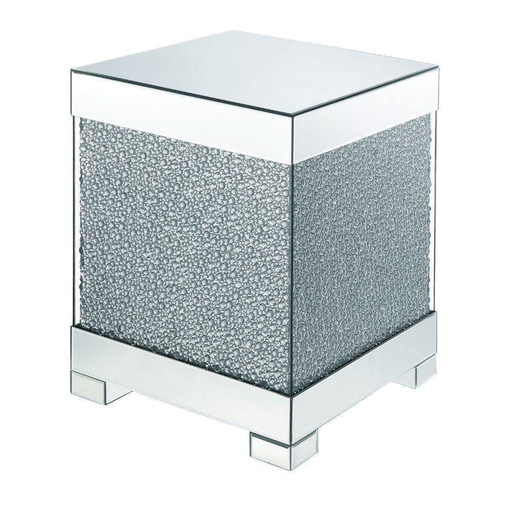 Mallika End Table Faux Round Crystals FredCo