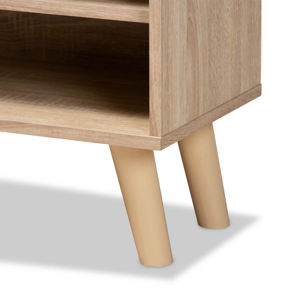 Mallory Modern and Contemporary Two-Tone Oak Brown and Grey Finished Wood TV Stand FredCo