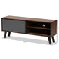 Mallory Modern and Contemporary Two-Tone Walnut Brown and Grey Finished Wood TV Stand FredCo