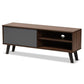 Mallory Modern and Contemporary Two-Tone Walnut Brown and Grey Finished Wood TV Stand FredCo