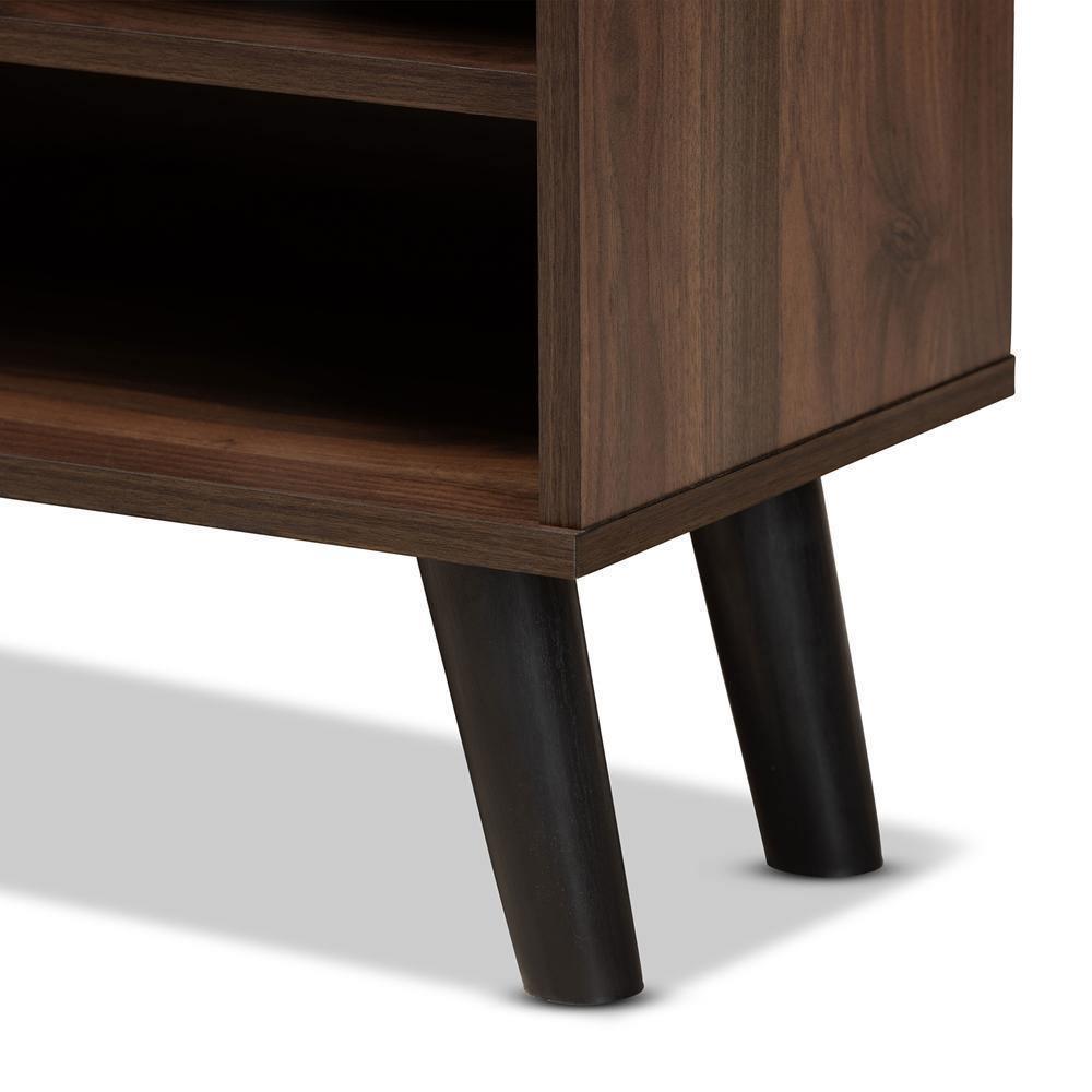 Mallory Modern and Contemporary Two-Tone Walnut Brown and Grey Finished Wood TV Stand FredCo