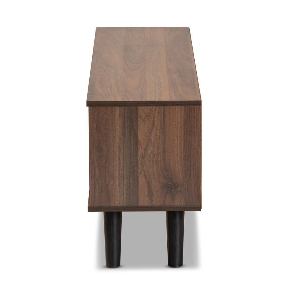 Mallory Modern and Contemporary Two-Tone Walnut Brown and Grey Finished Wood TV Stand FredCo