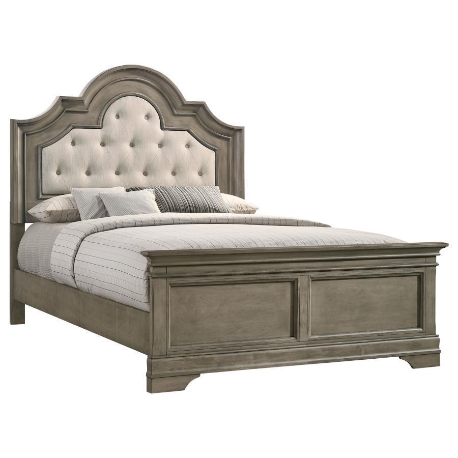Manchester Bedroom Set with Upholstered Arched Headboard Wheat Coaster Eastern King, 4 Piece FredCo