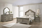 Manchester Bedroom Set with Upholstered Arched Headboard Wheat Coaster Eastern King, 4 Piece FredCo