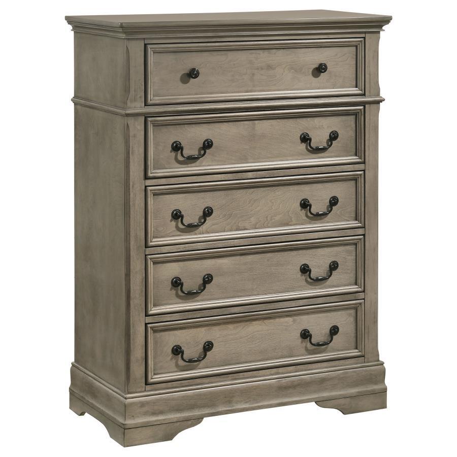 Manchester Bedroom Set with Upholstered Arched Headboard Wheat Coaster Eastern King, 5 Piece FredCo