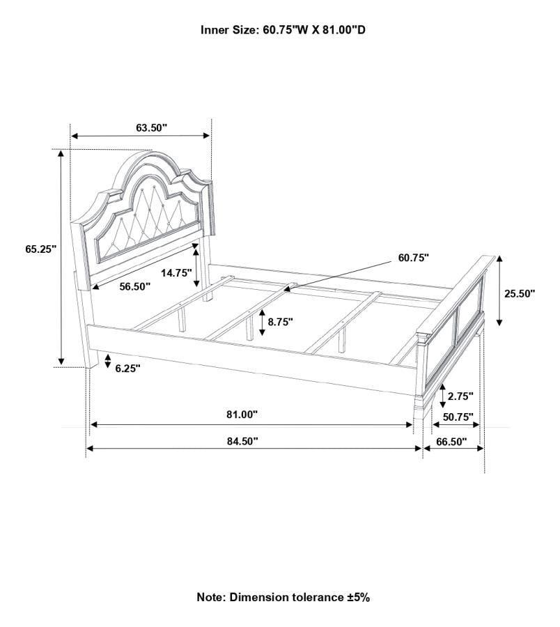 Manchester Bedroom Set with Upholstered Arched Headboard Wheat Coaster Queen, 4 Piece FredCo