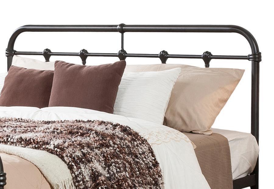 Mandy Chic Vintage Antique Dark Bronze Full Size Iron Metal Platform Bed FredCo