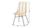 Manhattan Modern Bohemian Natural Brown Rattan and Black Metal Dining Chair FredCo